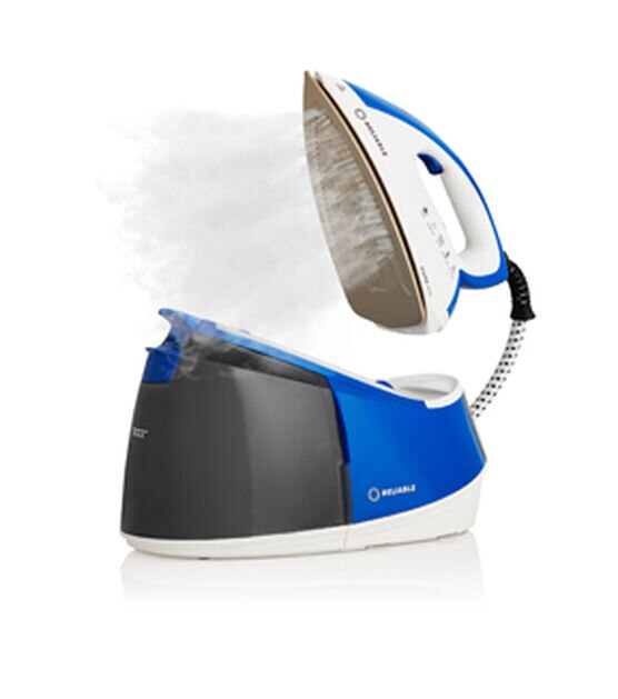 Reliable Velocity Sensor Steam Iron - Blue and White - Quilting Notions