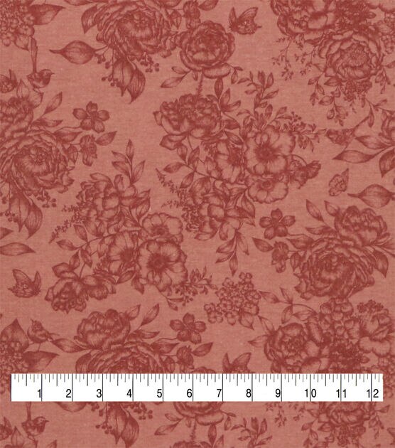 Green Intricate Floral Luxe Flannel Fabric by Joann