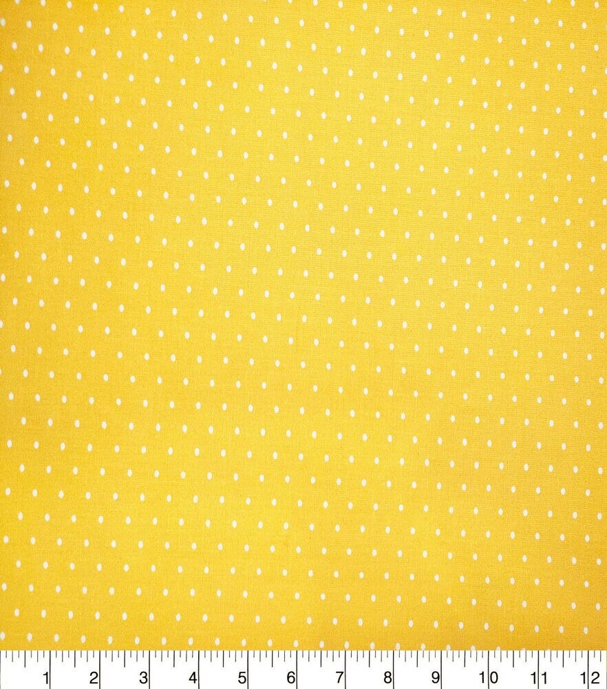 Pin Dots Quilt Cotton Fabric by Quilter's Showcase, Yellow, swatch