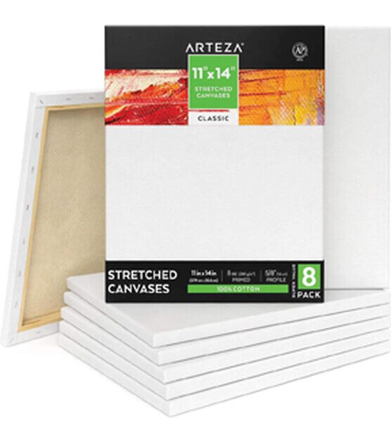 Arteza Canvas Panels, Classic, Black, 11x14, Blank Canvas Boards for  Painting - 14 Pack 