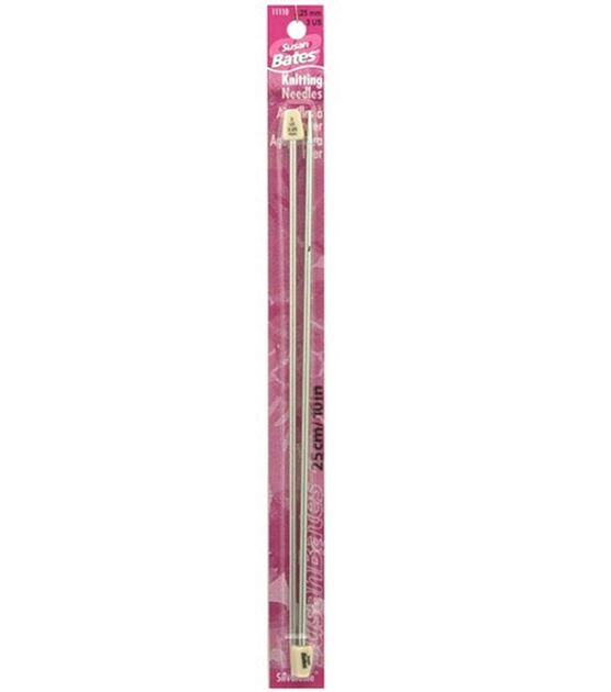 Susan Bates Silvalume Single Point Knitting Needles 10-Size 7/4.5