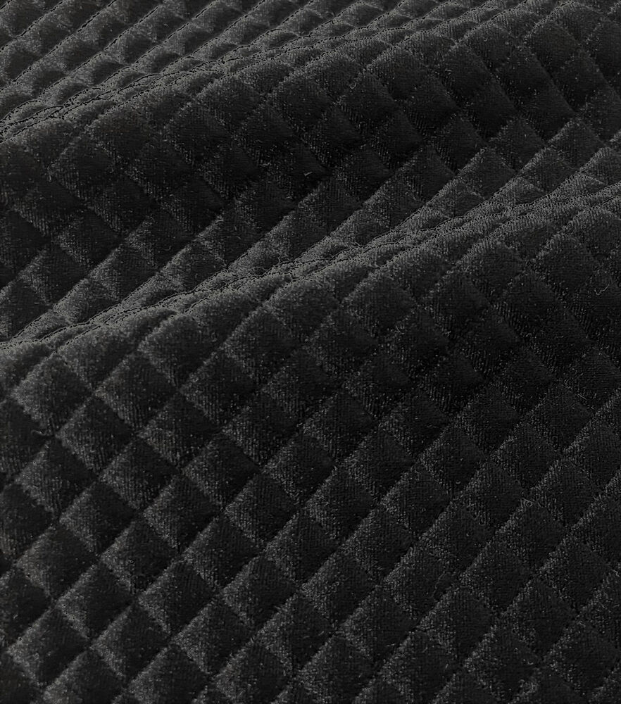 Black Polyester Stretch Velvet - Velour - Jersey/Knits - Fashion