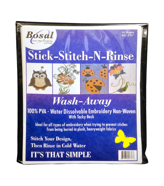 STICK AND STITCH 13pcs Washaway Embroidery Stabilizer Pack Spring