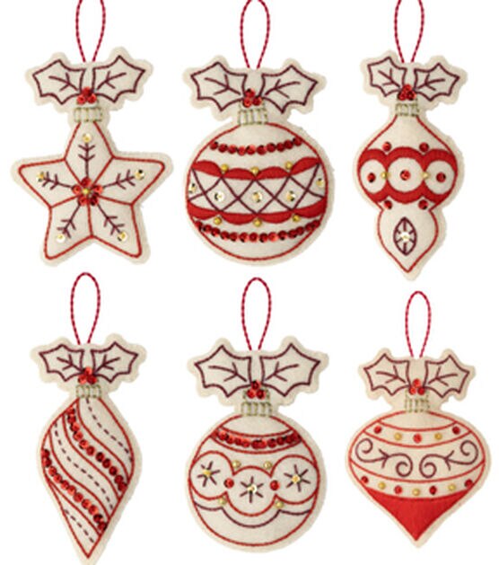 Wool Applique Patterns Kits Christmas ornaments ~ All 13 ornament