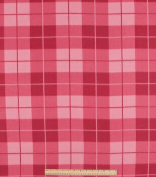 Cute Pink Plaid Blizzard Fleece Fabric