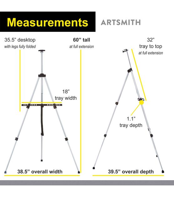 65" Tilden Tripod Easel Stand With Case by Artsmith, , hi-res, image 8