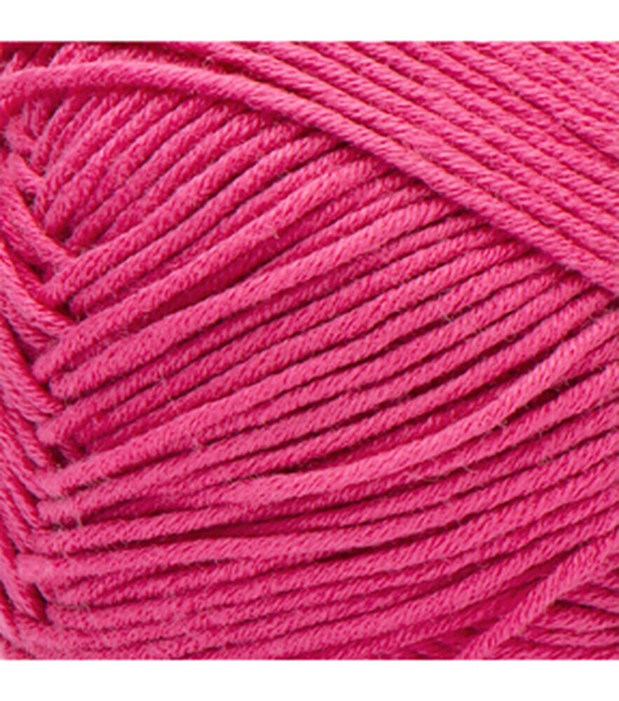 Bernat Softee 254yds Light Weight Cotton Yarn, Fuschia, swatch, image 1