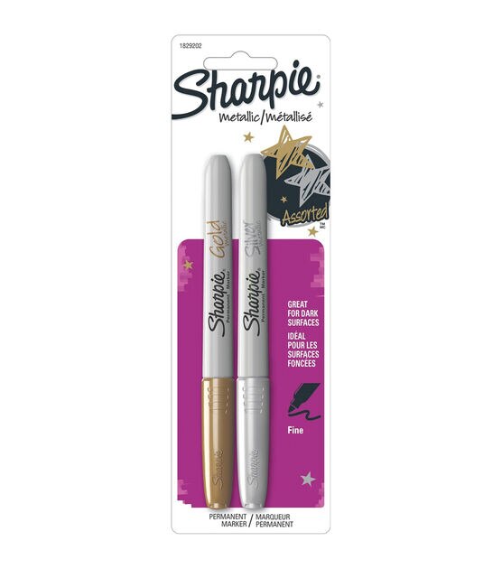 Sharpie Metallic Permanent Markers 2 Pkg Gold & Silver