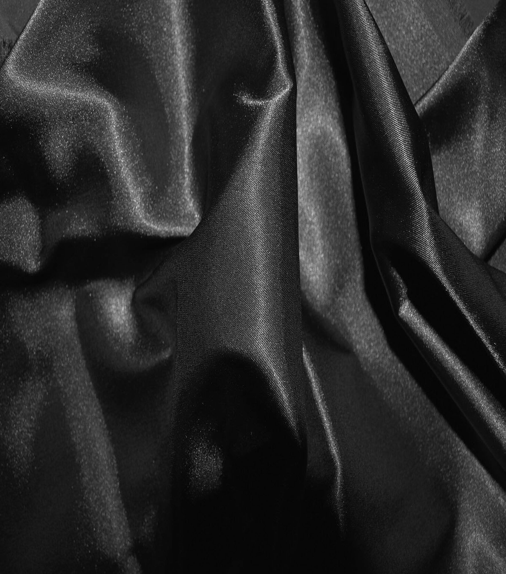 Casa Collection Shiny Satin Fabric, Black, hi-res