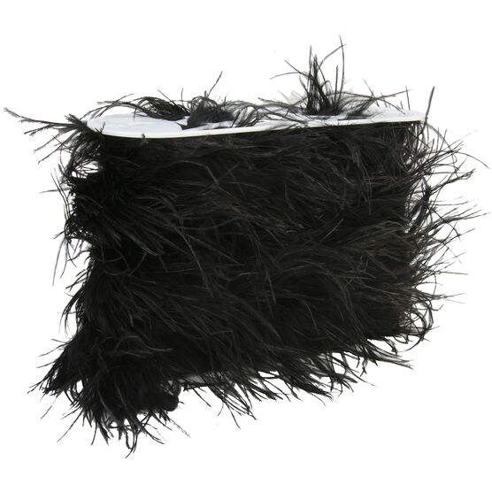 Black ostrich feather fringe - Lace To Love