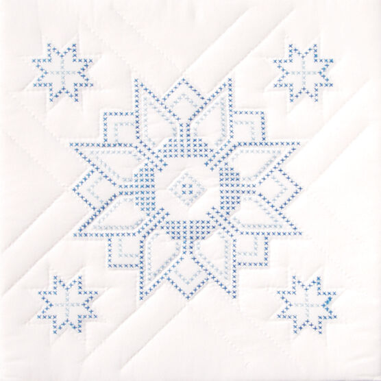 Jack Dempsey Needle Art 18" XX Stars Stamped White Quilt Blocks 6pk