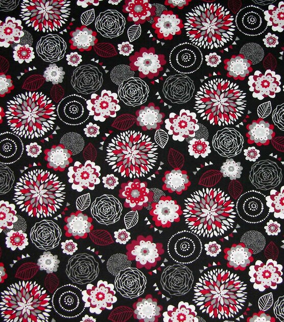 Floral & Medallions on Black Quilt Cotton Fabric by Quilter's Showcase, , hi-res, image 2