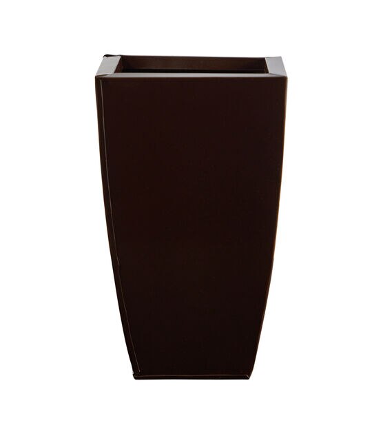 Nearly Natural 13" Black Tapered Geometric Metal Planter