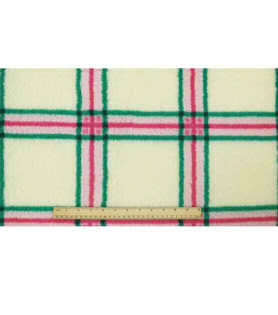 Pink & Green Plaid Sherpa Fabric, , hi-res, image 4