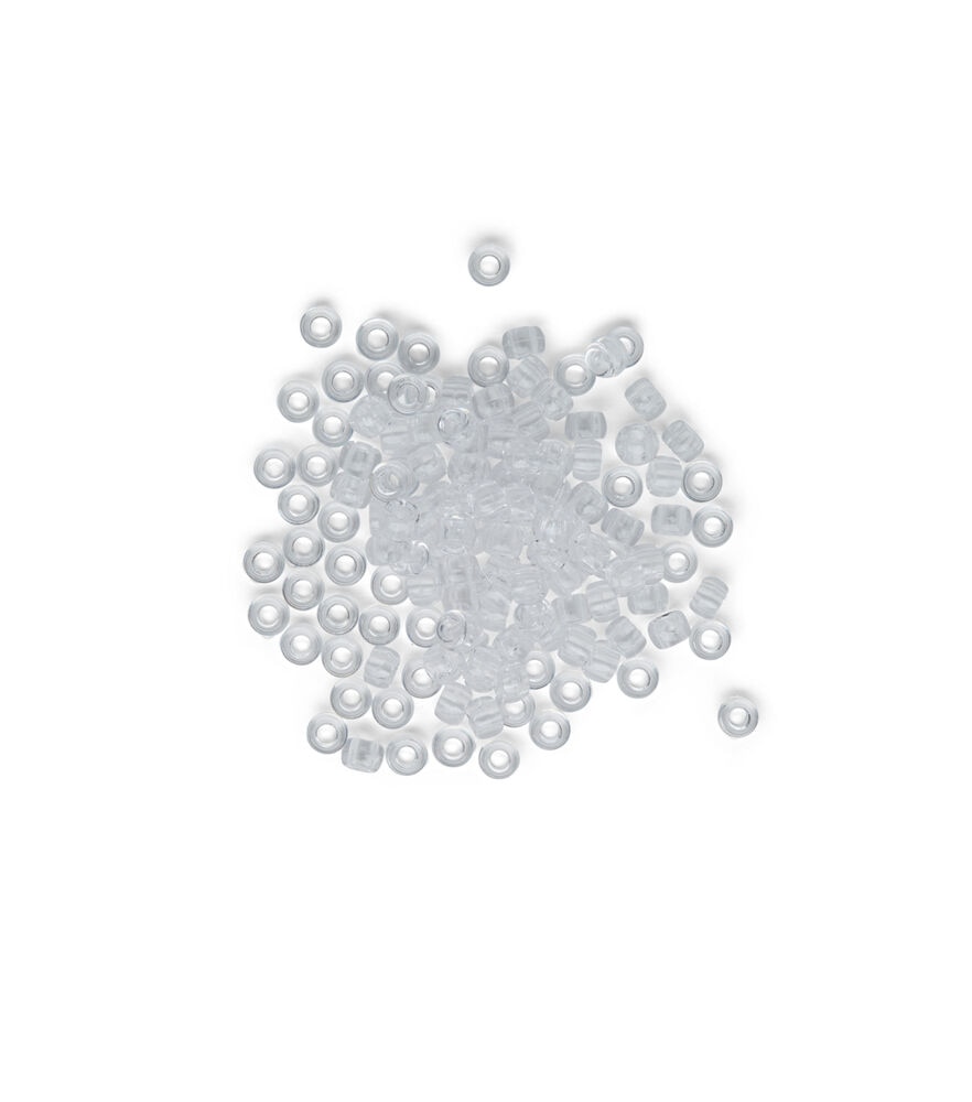 Pony Beads - Acrylic - White Opaque AB - 6 x 9mm - 360 pieces - 082676108662