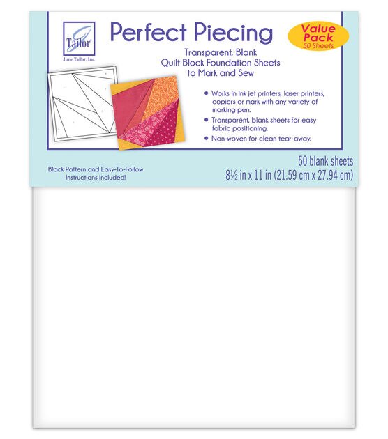 June Tailor Perfect Piecing Foundation Paper 50 Pc Value Pack