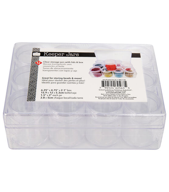 Richeson Clear Plastic Storage Container Multi-Pack - 1/4 oz, Removable  Lid, Pkg of 12