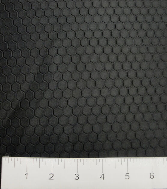 Black Honeycomb Textured Midweight Athletic Spandex