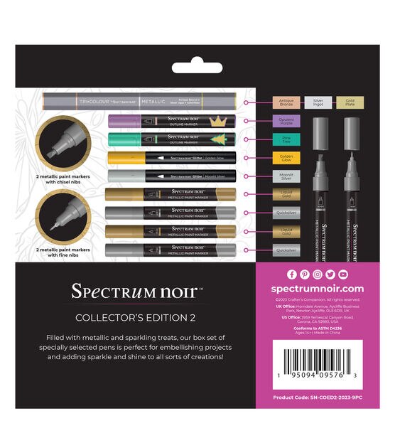 Spectrum Noir Glitter Markers -Cool Elements