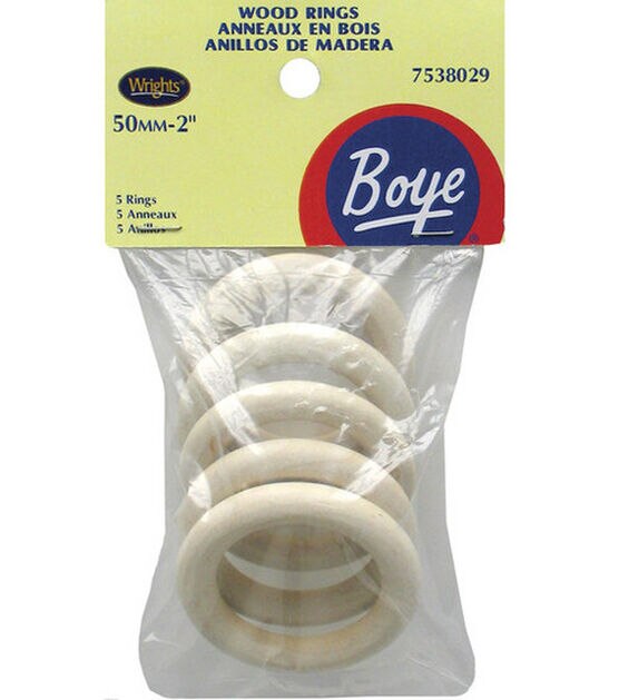 Boye Wood Cabone Rings 2-5/Pkg