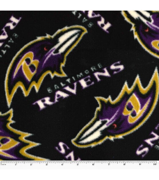 Fabric Traditions Baltimore Ravens Fleece Fabric Logo