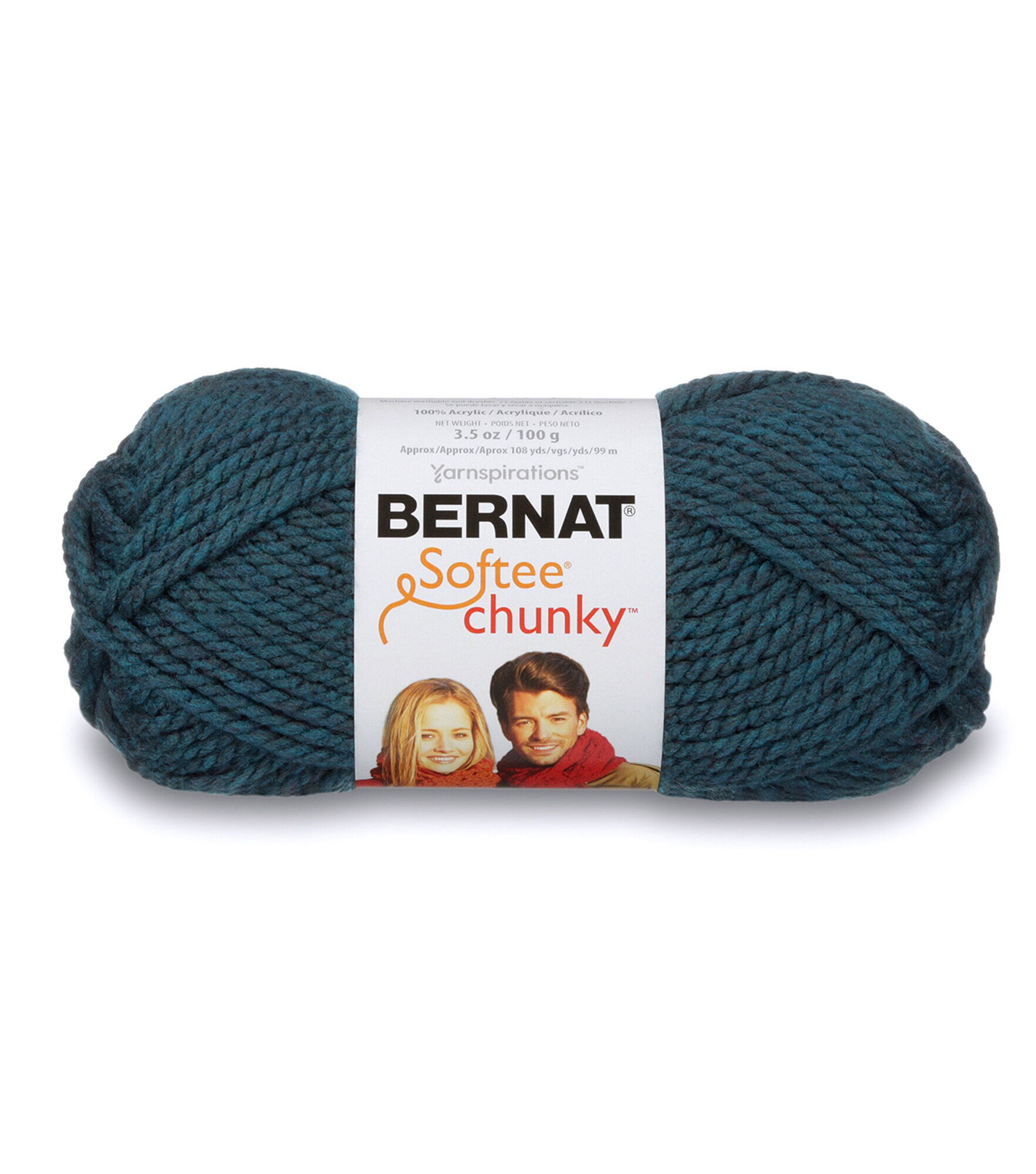 Bernat Softee Chunky 108yds Super Bulky Acrylic Yarn, Teal, hi-res