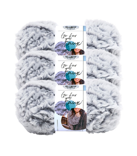 Lion Brand Yarn Go For Faux Blue Bengal Faux Fur Super Bulky Polyester -  Blue Yarn 