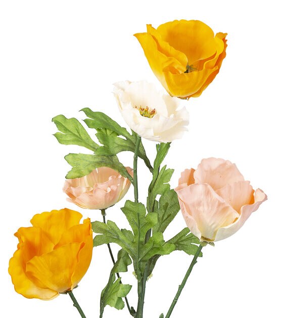 31" Orange & Peach Iceland Poppy Stem by Bloom Room, , hi-res, image 2