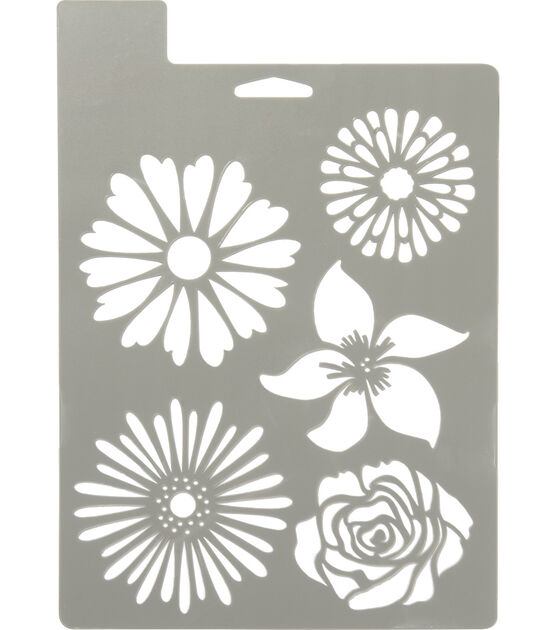 Top Notch 7 x 10 Flowers Paper Stencil - Stencils - Crafts & Hobbies