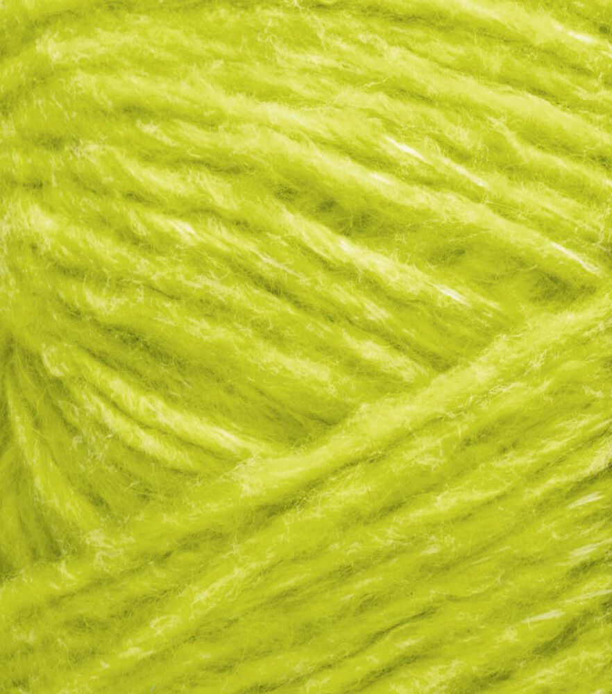 Bernat Fluffee 415yds Bulky Polyester Yarn, Citronella, swatch, image 3