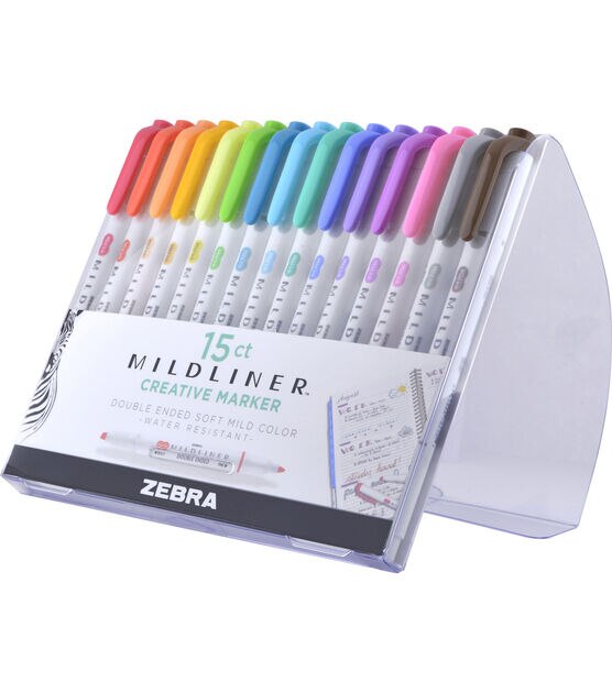 Zebra Mildliner Creative Marker, Double Ended, Soft Mild Color, 8 Pack - 8 marker