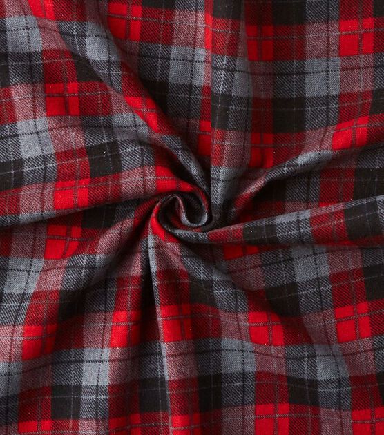 Eddie Bauer Red Buffalo Check Quilted Polyester Shirting Fabric