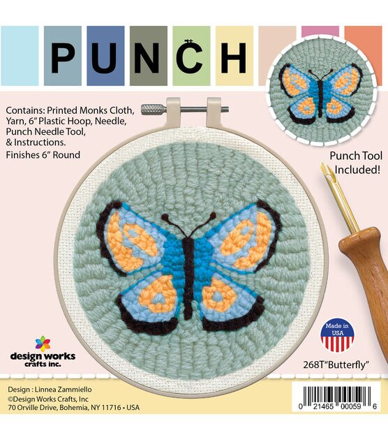 Needle Creations Needle Punch Kit - Butterfly and Flower, 4