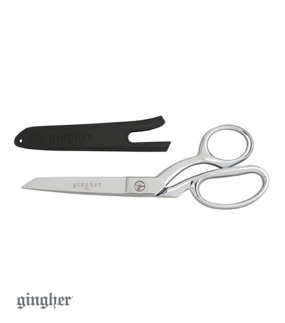  Gingher Featherweight Bent Handle Scissors - 8 Stainless Steel  Shears - Sharp Fabric Scissors - Black