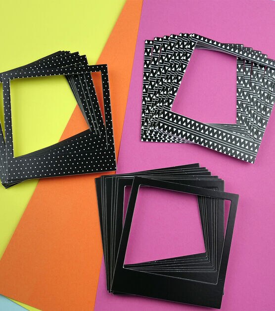 8pk Black Die Cut Cardstock Photo Frames by Park Lane, , hi-res, image 4