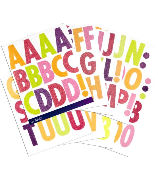 Momenta BRIGHT Alphabet Stickers - Large Puffy Velvet - 96 pcs