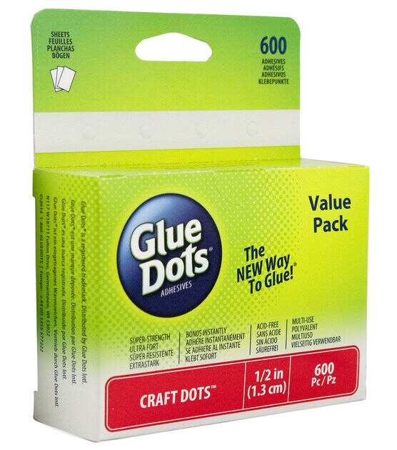 Glue Dots 1/2'' Dots School Value Pack - 600PK/Craft