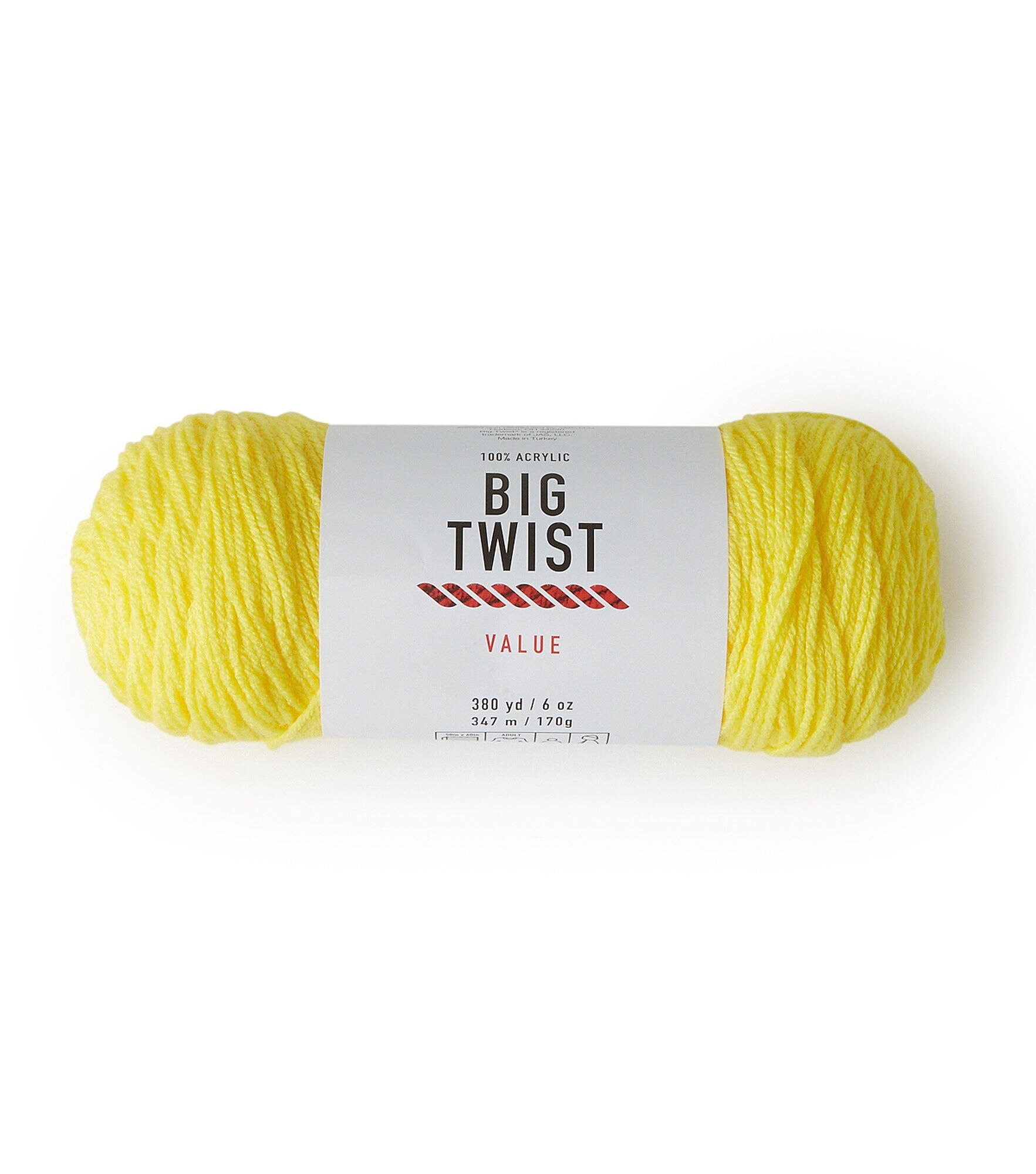 Value 380yd Worsted Acrylic Yarn by Big Twist, Varsity Yellow, hi-res