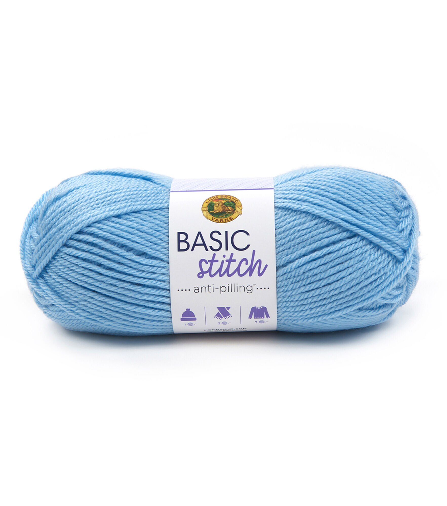 Lion Brand Basic Stitch Anti Pilling Worsted Acrylic Yarn, Baby Blue, hi-res