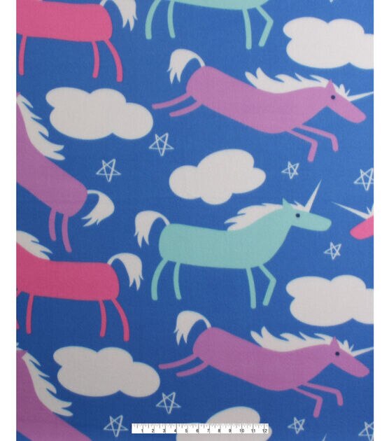 48" Wide Unicorns No Sew Fleece Blanket, , hi-res, image 3