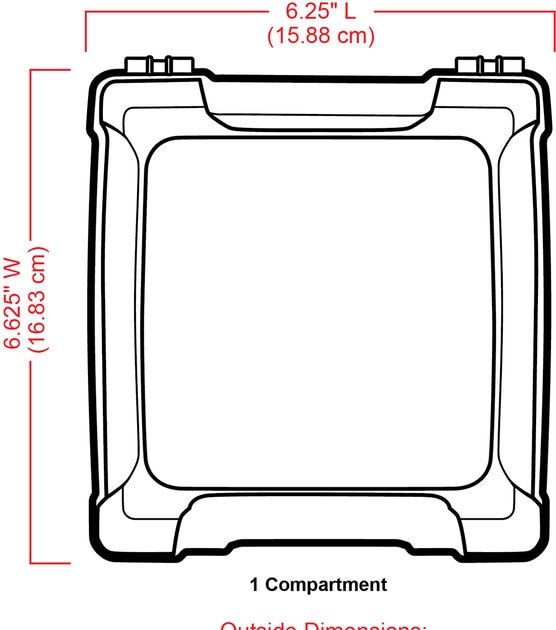 6 Compartments Translucent K-Resin® Storage Box - 11 L x 6-3/4 W