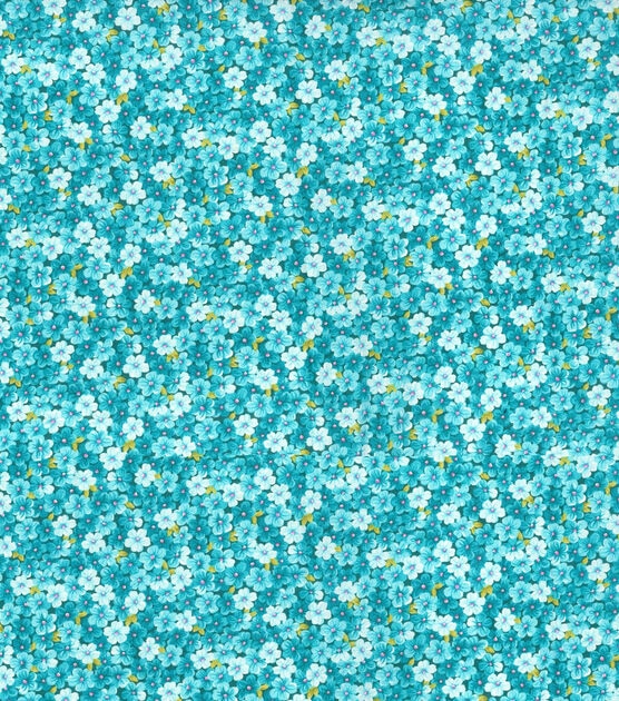 Fabric Traditions Teal Mini Floral Cotton Fabric by Keepsake Calico