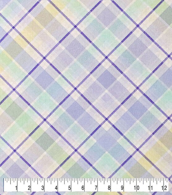 Purple Easter Plaid Easter Cotton Fabric, , hi-res, image 3