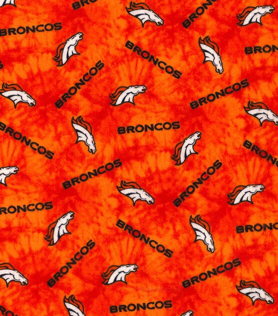 Fabric Traditions Denver Broncos Flannel Fabric 42" Tie Dye