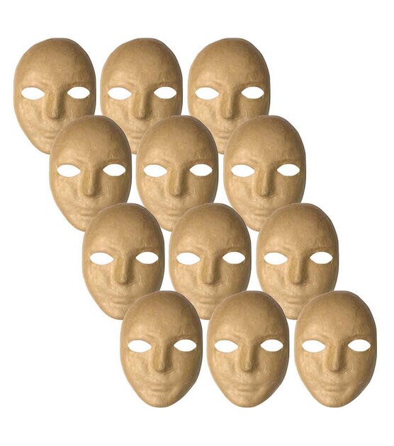 Buy Paper Mache Mask (Pack of 12) at S&S Worldwide