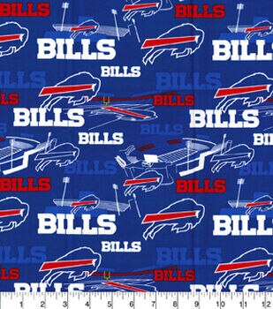 Fleece Buffalo Bills on Blue with White Helmets NFL Football Sports Team  Fleece Fabric Print by the Yard (s6376df)