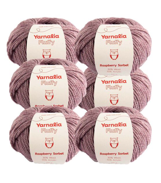 Yarnalia 109yds Bulky Fluffy Wool Acrylic Yarn 6 Bundle, , hi-res, image 1