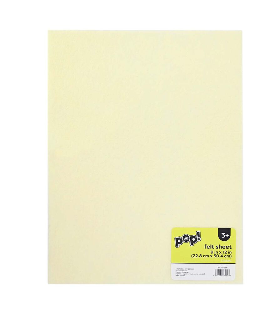 9" x 12" Felt Sheets by POP!, Antique White, swatch, image 1