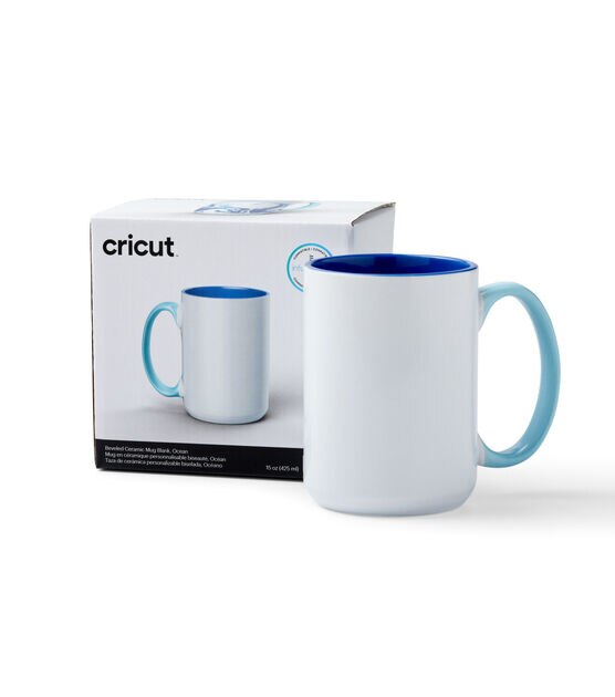 Cricut Ceramic Mugs for Mug Press, 12oz Infusible Ink for Sublimation & Designs, Blue