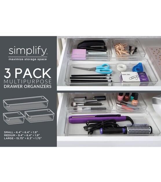 Simplify Large Drawer Organizer, Clear